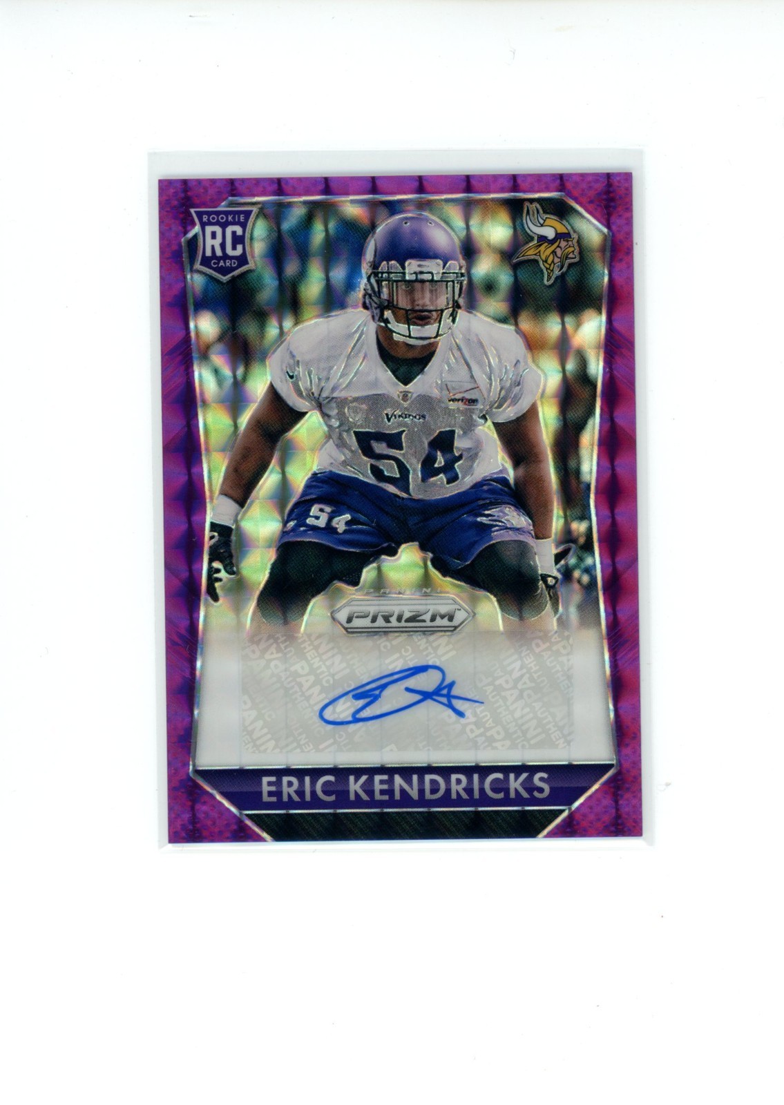 Eric Kendricks Panini Prizm Rookie Signatures #RSEK Violet Mosaic