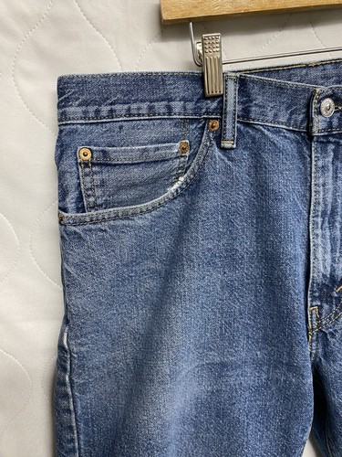 Levi's 505 Denim Jean Shorts Mens 36 Blue Distressed 100% Cotton (Pre-Owned) - Picture 3 of 18