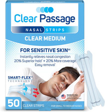 Nasal Strips Medium, Clear, 50 ct Works Instantly to Improve Sleep, Reduce Sno