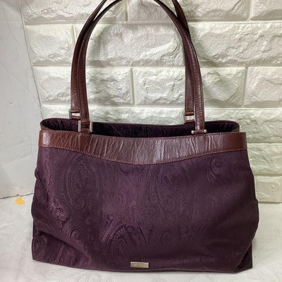 ETRO Tote Bag Wine Red Paisley Pattern