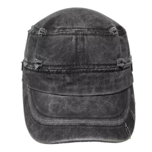 SO Army Cap Gray One Size Distressed Metal Side Buttons Cotton Blend Hat OSFM - Picture 1 of 10