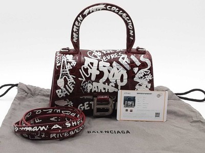 Balenciaga Xs Hourglass Graffiti Bag Red Aa0326rrzsa | eBay
