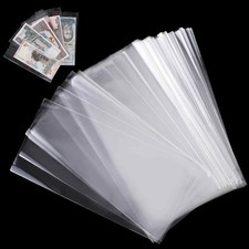 100 Pack Paper Money Holders Dollar Bill Sleeves Clear Transparent 