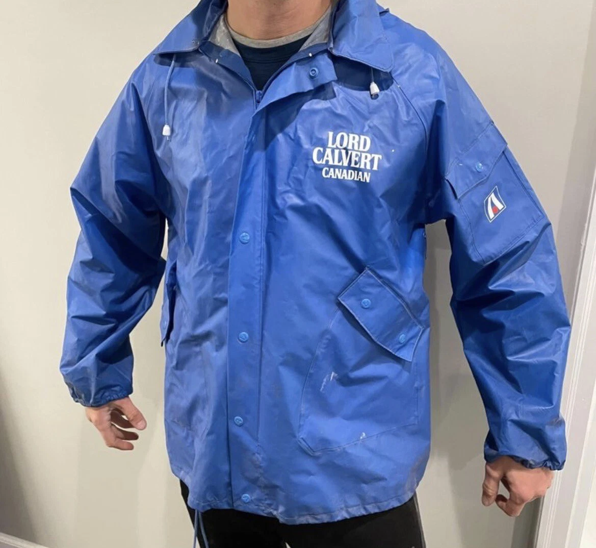 Vintage Lord Calvert Large Rain Jacket With Hood NLH