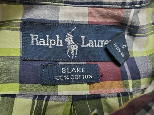 Camisa Ralph Lauren Blake Para Hombres Mediana Abotonada Manga Corta Cuadros Multicolor - Imagen 3 de 7