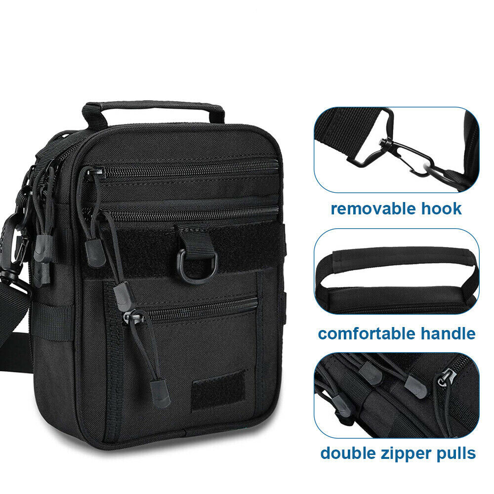 Black Tactical Messenger Bags EDC Storage Pouch Accessories
