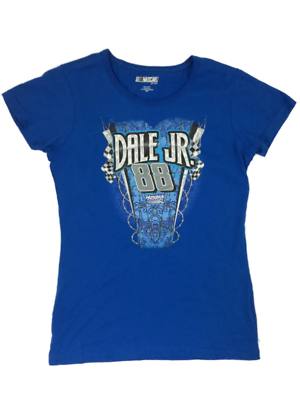 Nascar Womens Blue Dale Earnhart Jr Racing Shirt Driver 88 T-Shirt