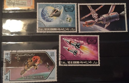 STAMP RAS-AL-KHAIMA LOT Cat Viktor Patsayev Russian Cosmonauts Mitchell Salyut - Picture 7 of 15