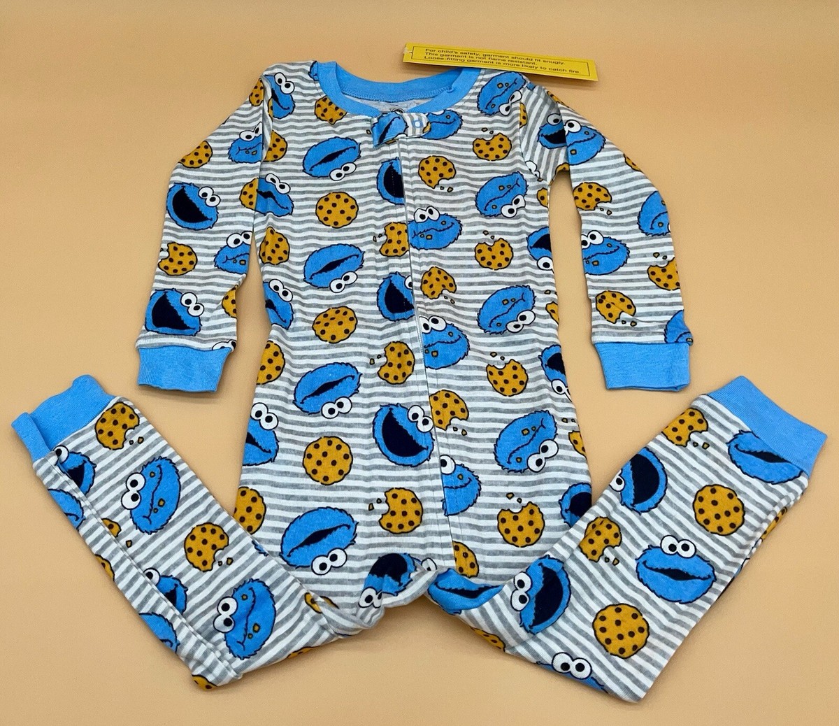 【SESAME STREET】クッキーモンスターワンピース Sesame Street Cookie Monster One Piece Toddler Zipper