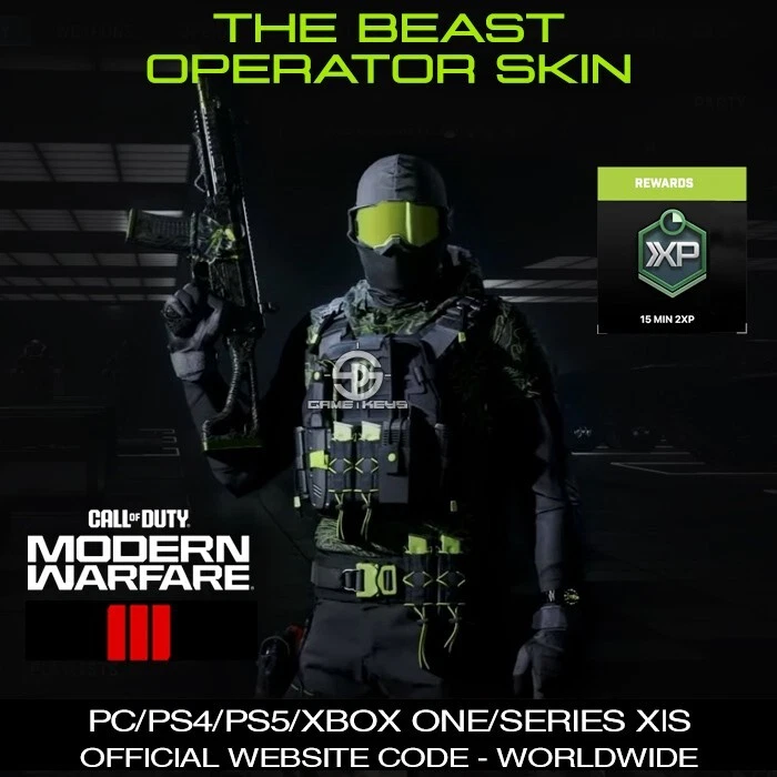 COD Modern Warfare III 3 The Beast Operator Skin Website Key All Platform  GLOBAL