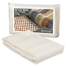 Nevlers 2 ft. x 10 ft. White Anti Slip Rug Pad for Hard Surface Flooring