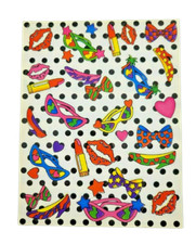 Vintage Lisa Frank Sticker Sheet Lipstick Sunglasses Heels S125 1990s 4.5x6"