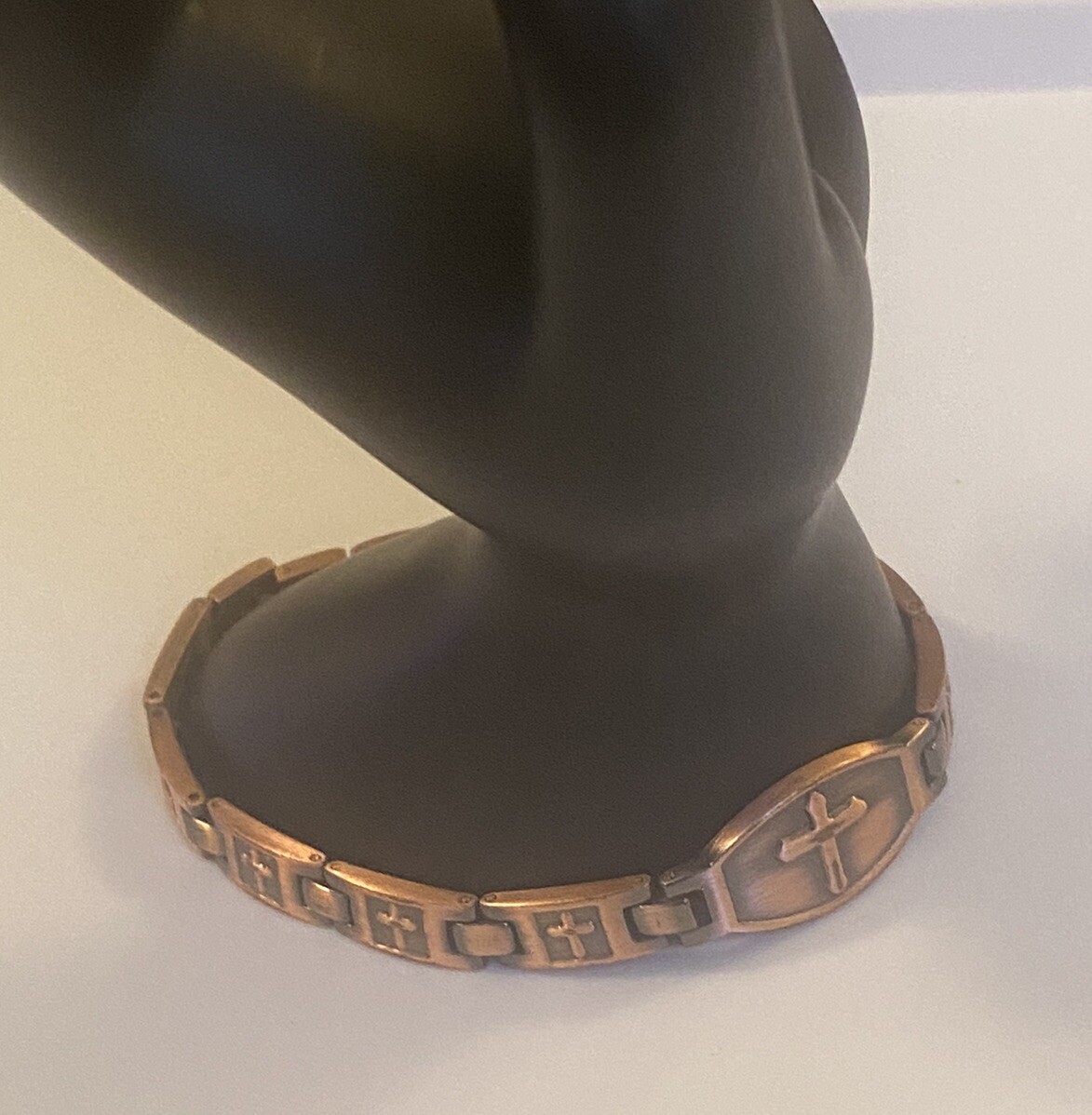 Signed Copper Panel Link Cross Design Therapy Bra… - image 2