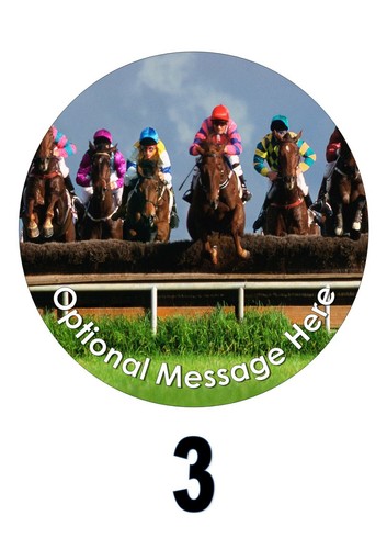 Horse Racing 7.5 inch round edible Icing Sheet Iced Cake Topper - Picture 5 of 8