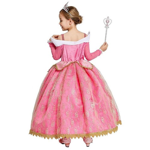 Girl's Princess Dress Aurora Sleeping Beauty Gown Cosplay Halloween Fancy Dress - Picture 5 of 17