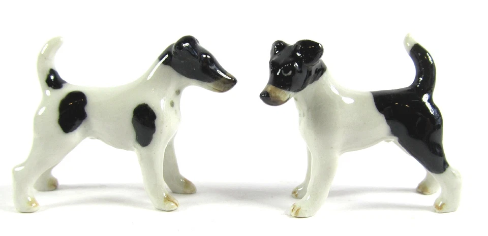 Miniature Porcelain Hand Painted Fox Terrier Dog figurines Set/2 (Mini) - image 2 of 2