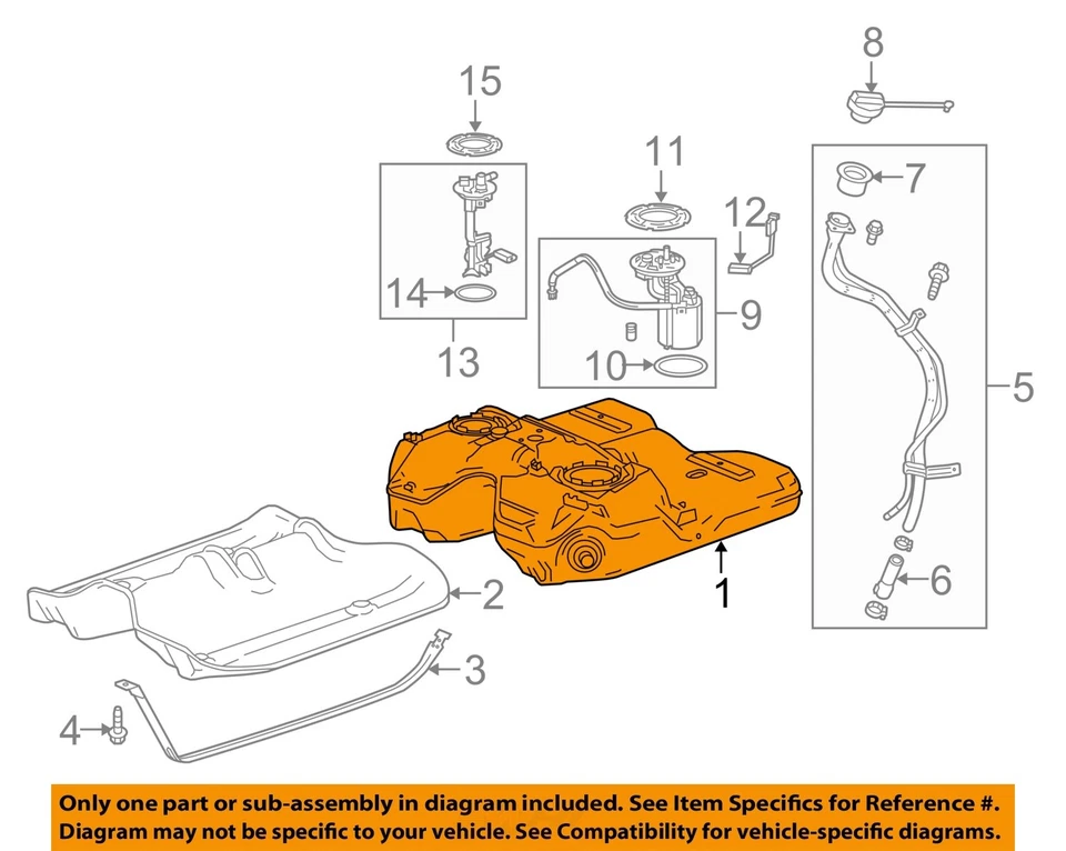 Used Fuel Tank fits: 2012 Cadillac Srx Grade A Foto 3 de 4