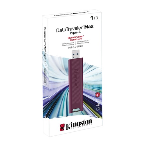 1TB Kingston Technology Data Traveler USB3.2 Type-A Flash Drive - Red - Afbeelding 3 van 3