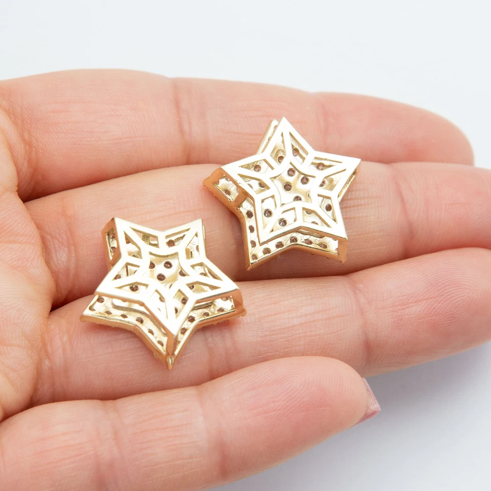 Colgante De Estrella Colorido Brillante De Oro Sólido De 10K Oro Amarillo - Imagen 3 de 4