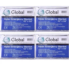 4 PACK •  Large 82"x 54" Emergency Solar Mylar Blanket Survival Safety 