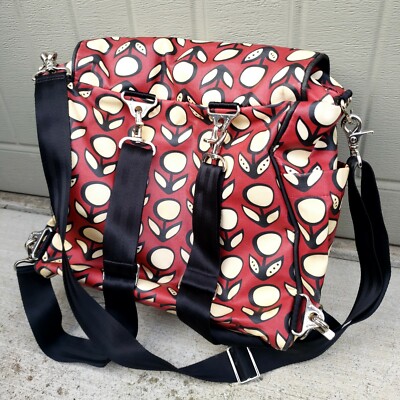 PETUNIA PICKLE BOTTOM diaper bag, red, white & black flowers  display picture 1
