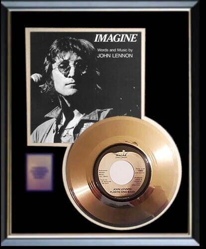 JOHN LENNON IMAGINE RARE GOLD RECORD 45 RPM NON RIAA AWARD JOHN LENNON IMAGINE RARE GOLD RECORD 45 RPM NON RIAA AWARD
