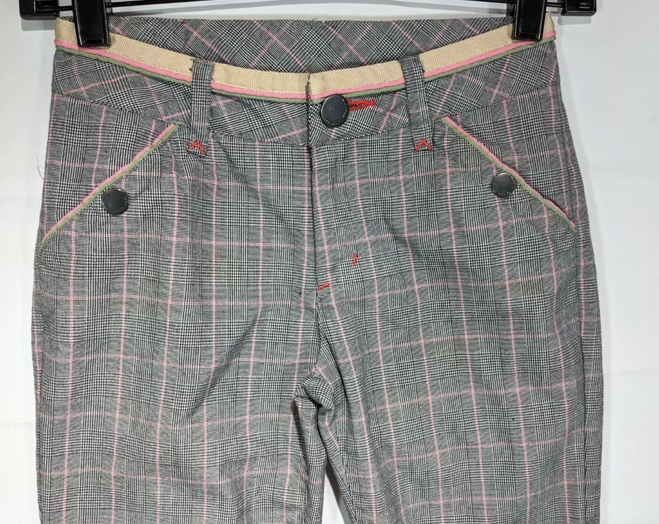 Pantalones capri THAT'S SO RAVEN para niñas multicolor a cuadros calce regular puños pierna recta talla 8 Foto 3 de 4