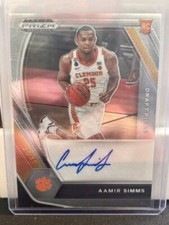AAMIR SIMMS 2021-22 PANINI PRIZM DRAFT PICKS CHROME ROOKIE AUTO RC AUTOGRAPH PR