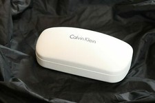 Calvin Klein White Leather Hard Glasses Case Clamshell for Sunglasses/Eyeglasses