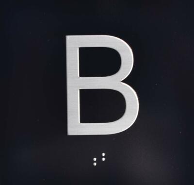 B Elevator Jamb Plate Sign(Basement Elevator JAMB) with ......(Black)-REF24-1027