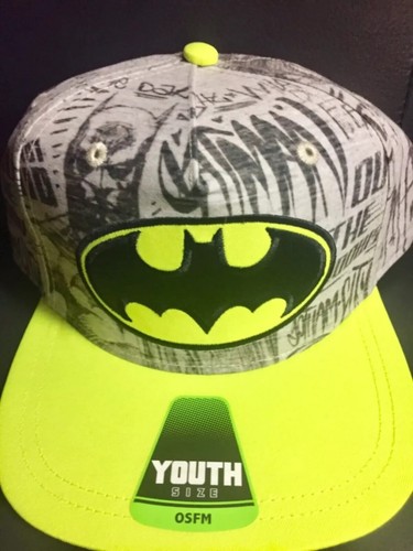 batman Neon snap back hat Youth Adjustable