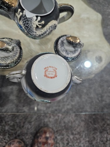 Hand Painted Victora China Moriage Dragonware Tea Set - Picture 8 of 8