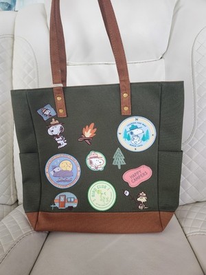 Loungefly Peanuts Snoopy Beagle Scouts Patch Tote 