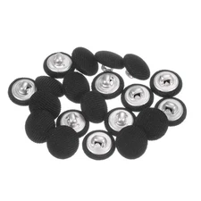 20pcs Fabric Cloth Covered Button 12.5mm Metal Round Sewing Buttons Black