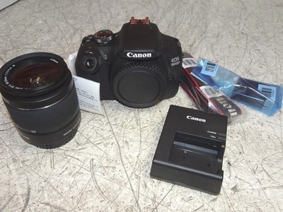 Canon EOS 1500D Rebel T7 DSLR 24.1MP w/ EF-S 18-55mm III Lens and Charger/Batt