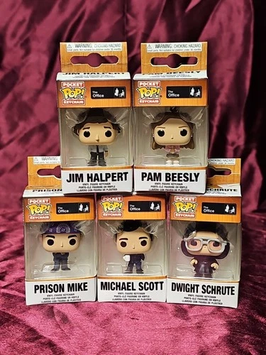 Funko Pop! Pocket Keychain The Office Lot Of 5 Michael Scott Jim Halpert Dwight