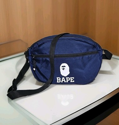 Bape Bathing Ape Summer Shoulder Side Bag SS19 Navy Blue Good Condition  