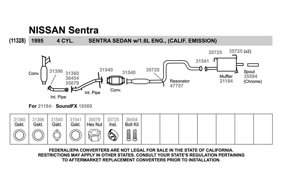 For Toyota Tacoma 2005-2020 Walker 36454 Exhaust Spring Bolt Kit Foto 4 de 4