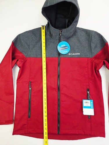 Columbia Medium Mens Lucky Find Burgundy Gray Hooded Water Resistsnat Jacket NWT - Picture 9 of 15
