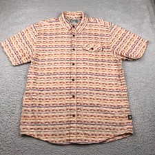 Howler Bros Shirt Mens L Multi Geo Print Woven Cotton Button Up Short Sleeve
