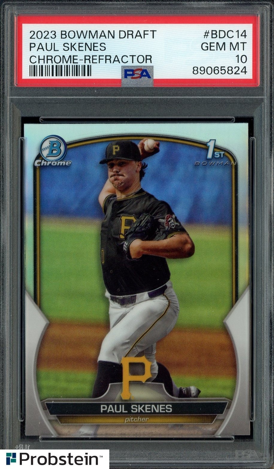 #4 2023 Bowman Chrome Refractor #BDC14 Paul Skenes Pirates RC Rookie PSA 10