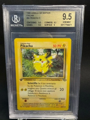 BGS 9.5 Pokemon 1999 Jungle PIKACHU 1st EDITION ITA #60