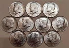Lot of 10 1968  40% Silver Kennedy Half Dollars 1968  Halves, Fifty Cents