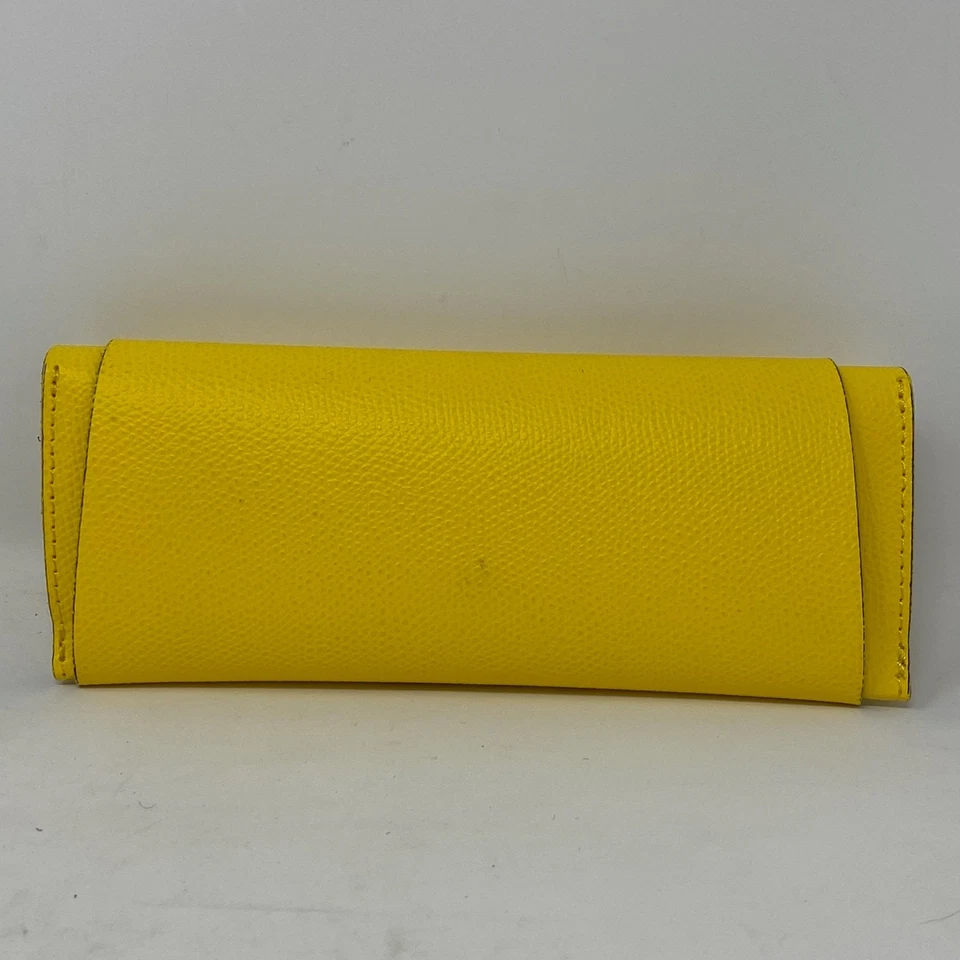 Estuche de Anteojos Piero Massaro De Colección Estuche de Cuero Guijarro Amarillo Solo Hecho en Italia Foto 4 de 4