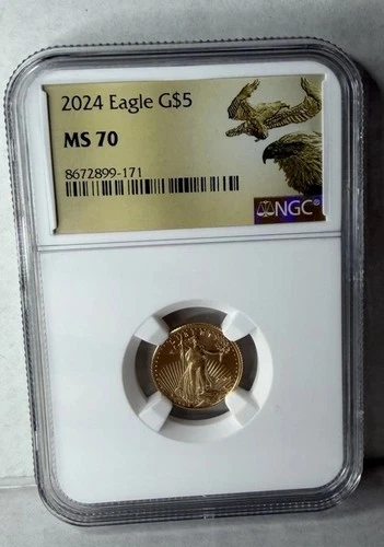 2024 Eagle G$5 NGC MS70 1/10th Oz Gold Coin