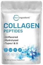 Micro Ingredients Hydrolyzed Collagen Peptides Powder 1lb