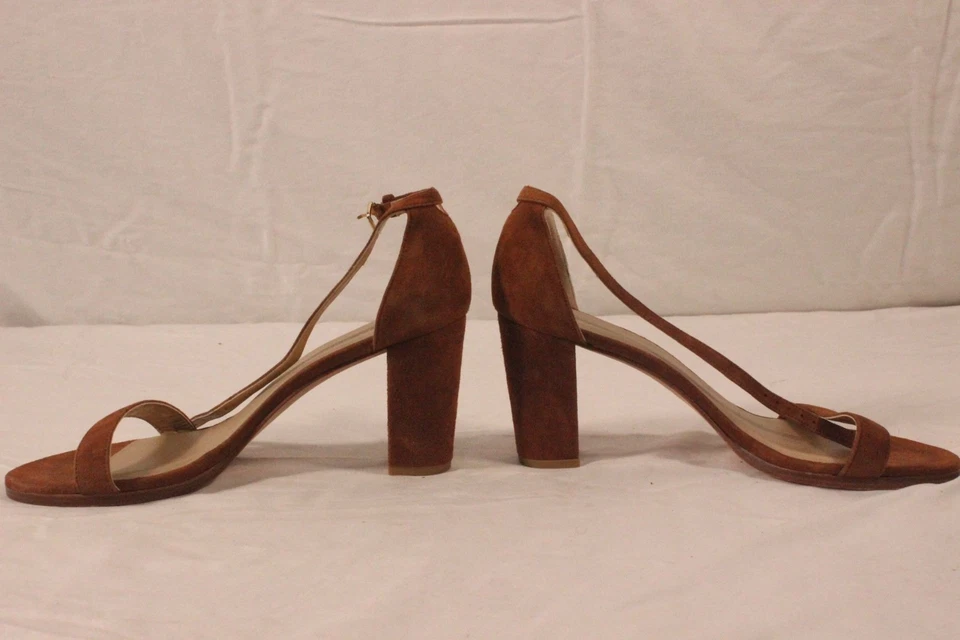 Stuart Weitzman Tan Suede Strappy High Heel Sandals Size 8 Made In Spain - Image 3 of 4