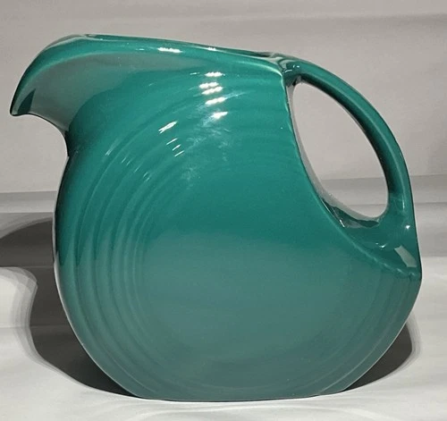 LARGE HOMER LAUGHLIN FIESTAWARE LARGE DISC PITCHER FIESTA EVERGREEN