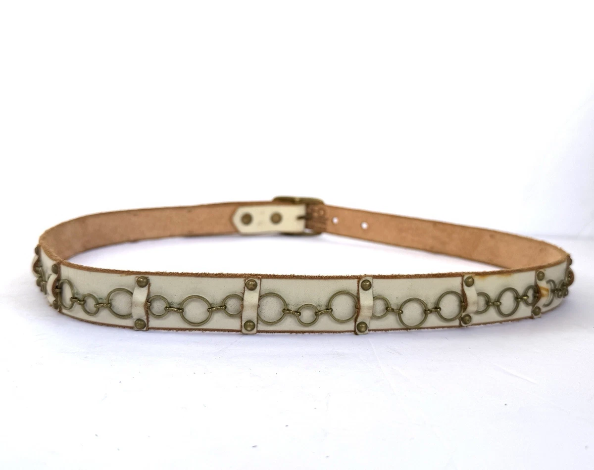 Furla Off White Ivory Cream Embossed Leather Skinny Belt Adjustable Belt GREIGE Furla 1927 | Furla US main image 2