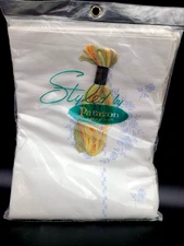 2 Stamped Scalloped Pillow Cases Embroidery Kit PARAGON 100% Cotton w/ Floss VTG